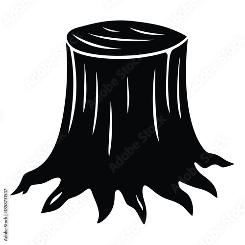 tree stump vector on white background