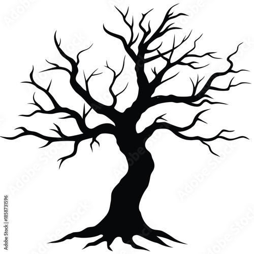 twisted dead tree vector on white background