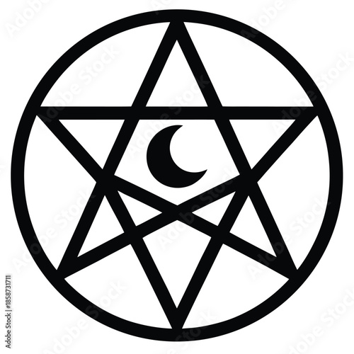 witch sigil vector on white background