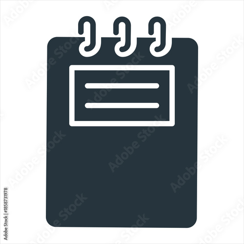 Notebook Glyph Icon Vector Illustration