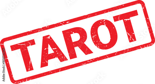 Red Grunge Rubber Stamp with the Word Tarot on a White Background for Magic