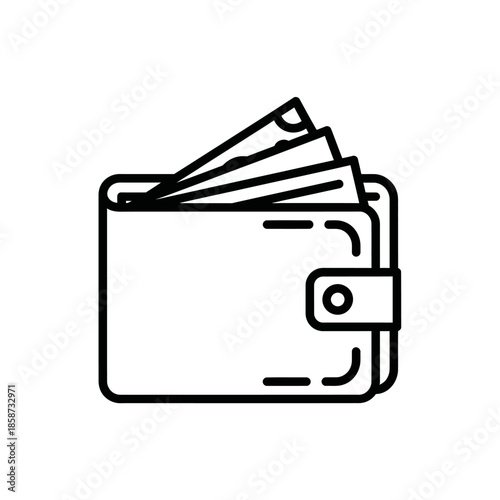 Simple Wallet with Cash and Credit Cards for Financial Security Concepts