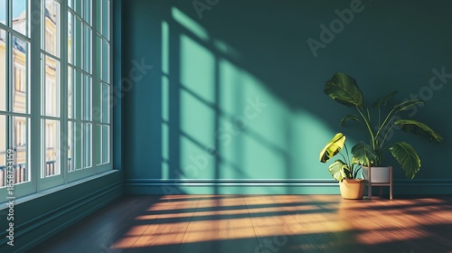 Beautiful Apartment, Sofa, Chair, Dining Table wall Mockup Interior design of modern living room