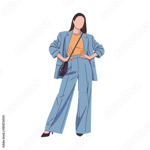 Businesswoman in blue suit