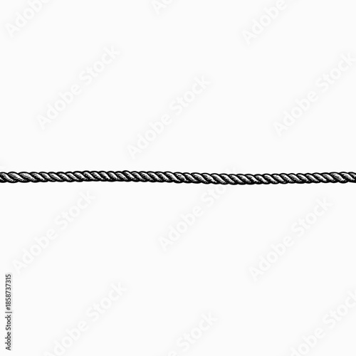 Steel wire rope twisted in industrial style against white background  