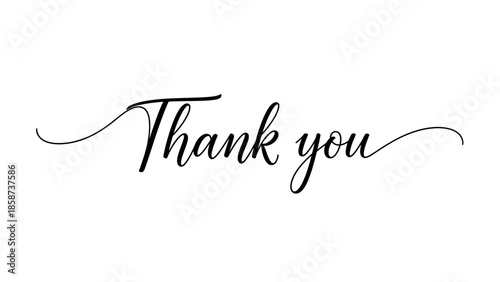 Elegant Thank You Calligraphy Design for Invitations and Greetings Cards