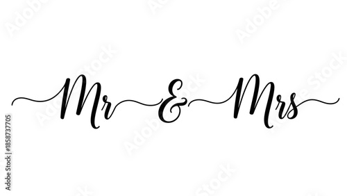 Elegant Mr. & Mrs. Calligraphy Design for Wedding Decorations and Invitations