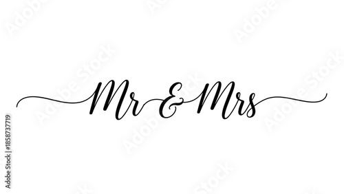 Elegant Mr. and Mrs. Calligraphy Design for Wedding Invitations and Decorations