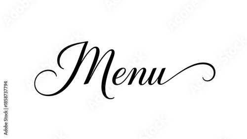 Elegant menu calligraphy on white background for restaurants and catering services