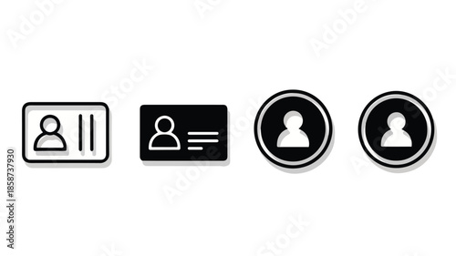 Wallpaper Mural A set of four black and white user profile icons on a plain white background with a minimalist design. Torontodigital.ca