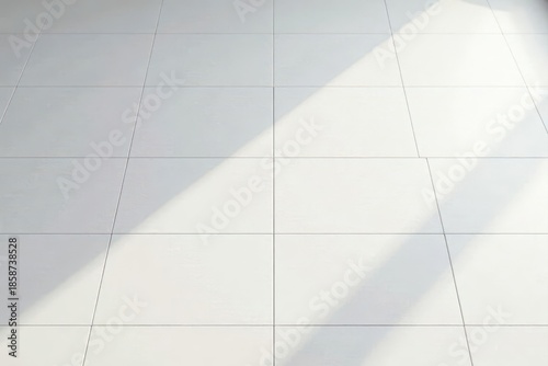 Clean white square tile floor, geometric pattern, tile flooring, background, white tiles