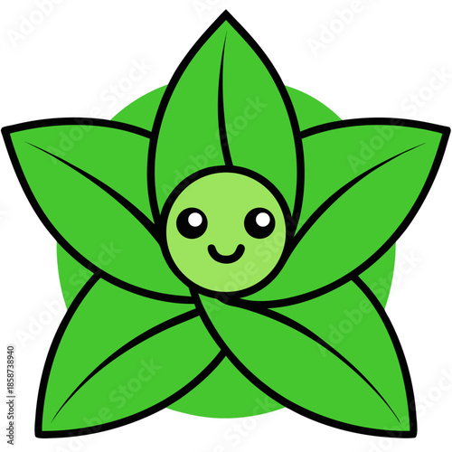 Abstract symbol representing spring freshness with dynamic leaf motion lines, suggesting natural growth and renewal.