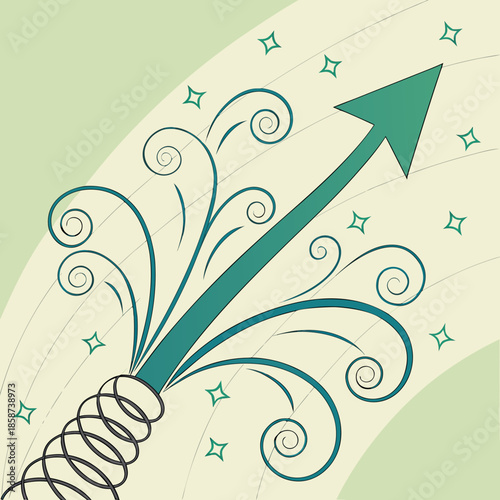 Concept of new life and growth symbolized by elegant, expanding curves in a clean, modern abstract design.