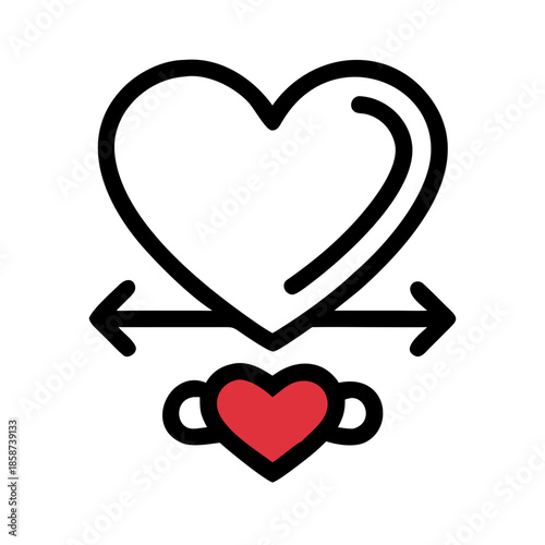 Love tension shown via stretched lines, symbolizing the complexities and challenges within relationships.