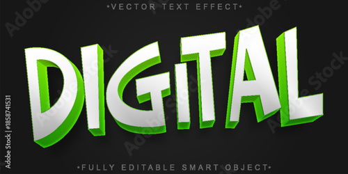 Digital Tech Matrix Vector Fully Editable Smart Object Text Effect