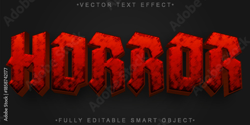 Horror Scary Dark Fear Vector Fully Editable Smart Object Text Effect