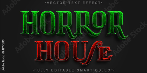 Horror House Haunted Scary Vector Fully Editable Smart Object Text Effect
