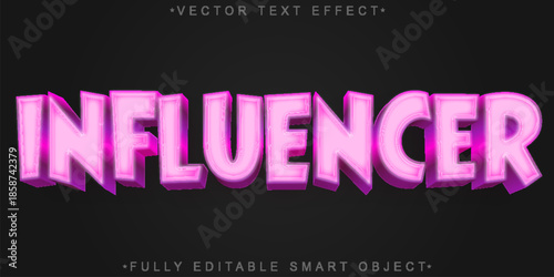 Influencer Social Media Vector Fully Editable Smart Object Text Effect