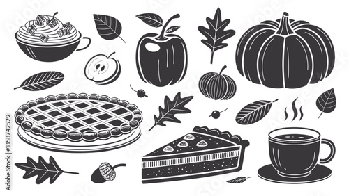 Autumnal treats and beverages in a cozy setting