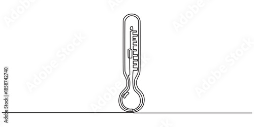 Continuous one line drawing of thermometer. Simple illustration of digital thermometer line art vector illustration, One continuous line drawing of medical thermometer. single line of medical.pro