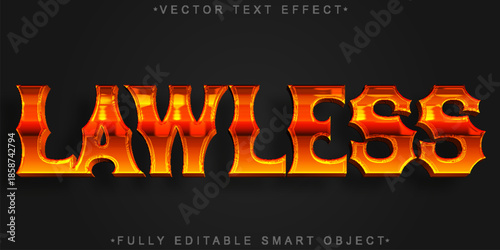 Lawless Outlaw Rebel Vector Fully Editable Smart Object Text Effect