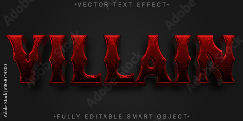 Villain Evil Antagonist Vector Fully Editable Smart Object Text Effect