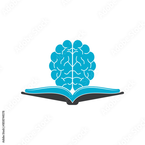 Book brain logo design. Educational and institutional logo design.
