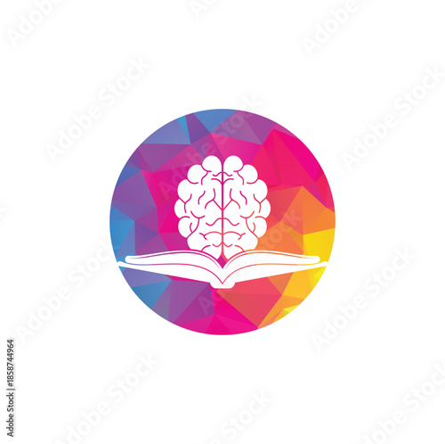 Book brain logo design. Educational and institutional logo design.