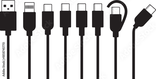 Universal usb cables and connectors set including micro type b type c usb 3 0 and lightning connector for various devices