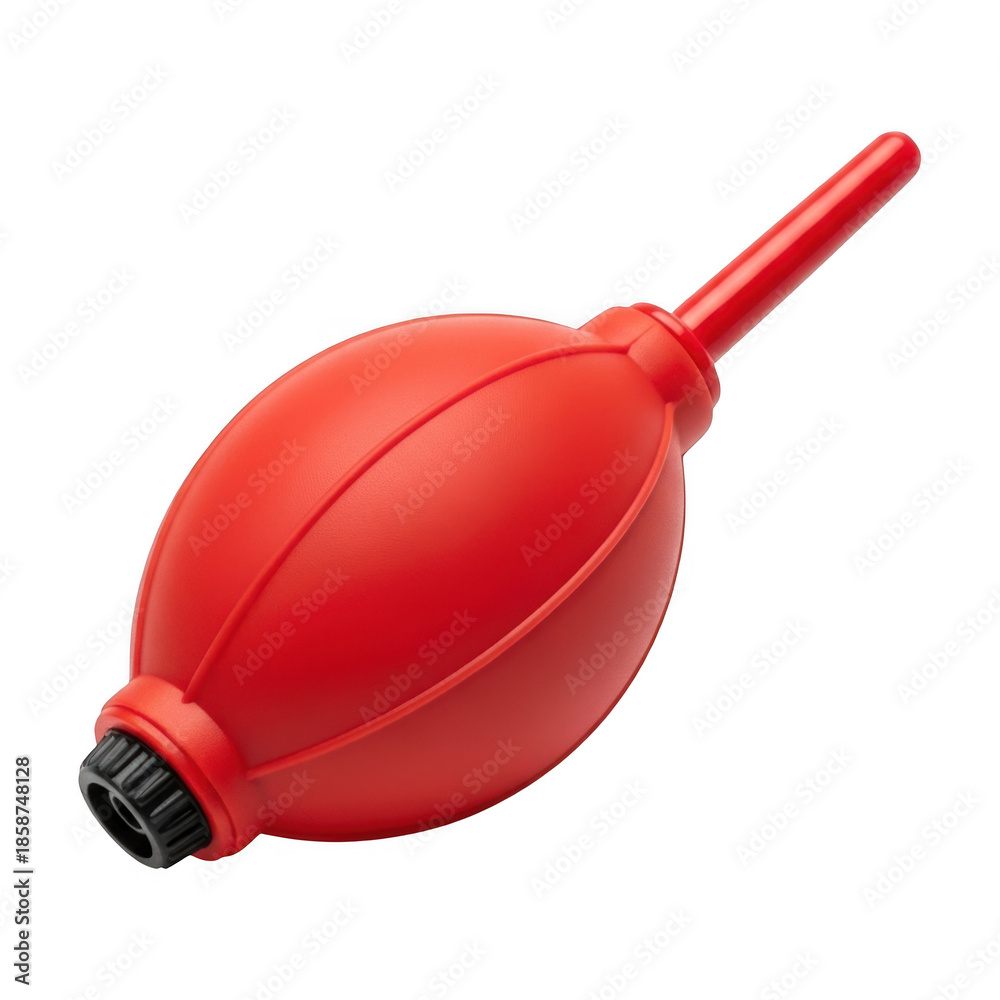 Fototapeta premium Red Rubber Air Blower for Camera Lens and Sensor Cleaning isolated on transparent background