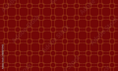Elegant red and gold Chinese traditional ornament pattern for lunar new year festive background.