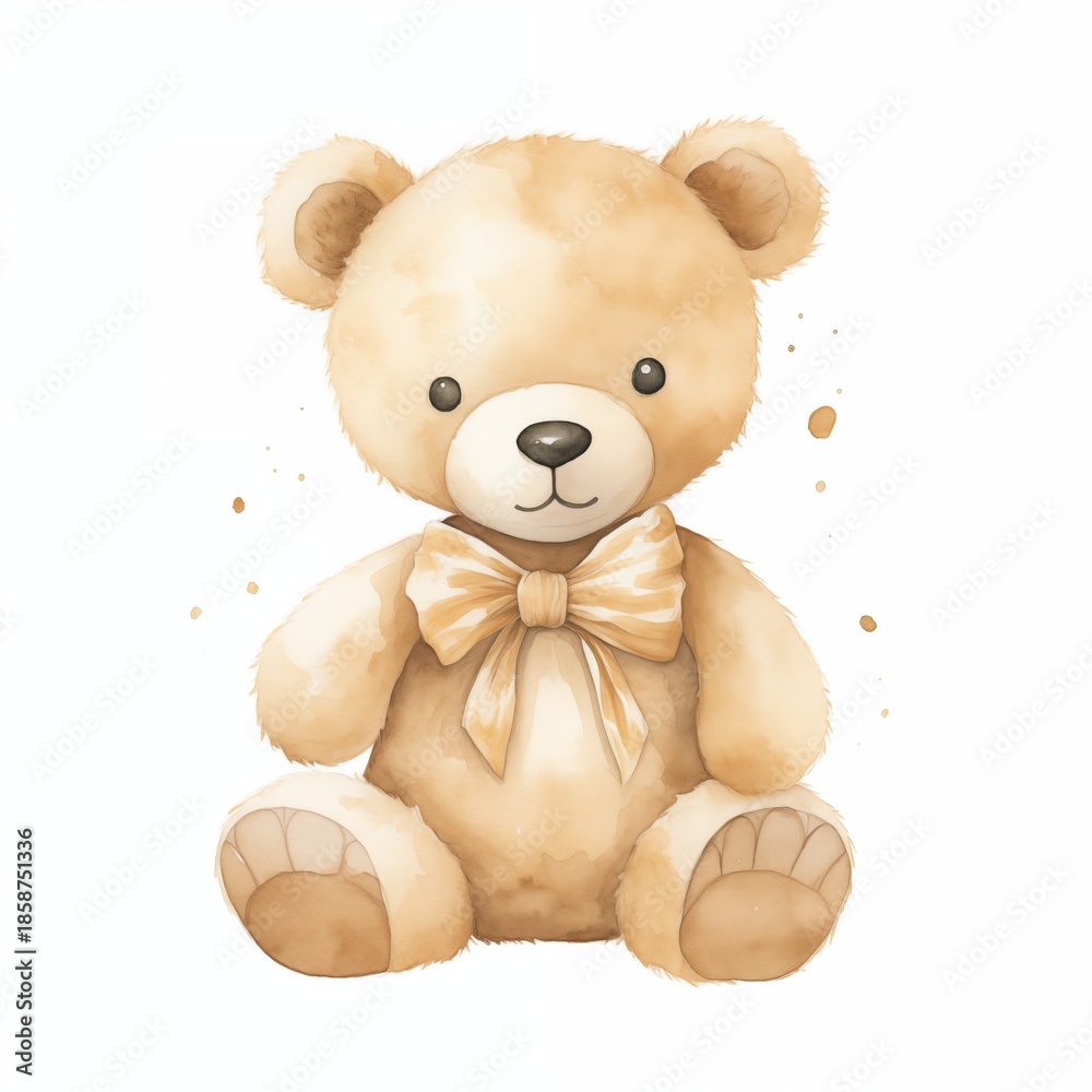 Fototapeta premium cute teddy bear watercolor