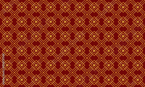 Elegant red and gold Chinese traditional ornament pattern for lunar new year festive background.