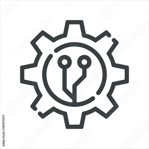 gear icon with circuit board inside
