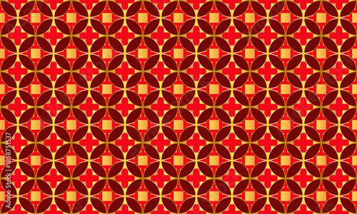 Elegant red and gold Chinese traditional ornament pattern for lunar new year festive background.