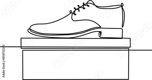 Single laced shoe display Vector