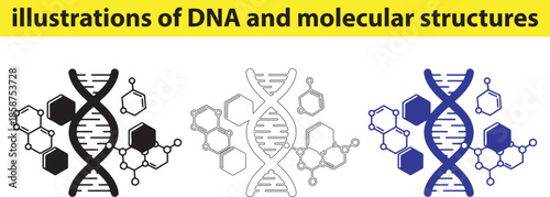 DNA and molecular structures illustrations