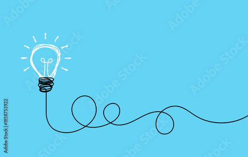 Bulb light on yellow background. Concept of big ideas inspiration innovation