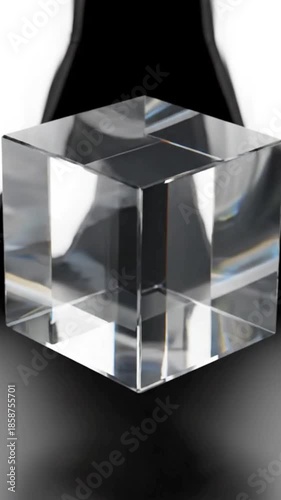 3D Glass Cube Rotating