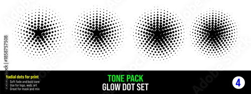 Halfton circle half and dot tone pattern with comic halftone pop. Vector white frame and vintage shape element with backdrop label dots. Ellipse halfton icon and brush dot creative with border.