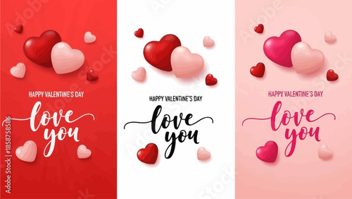 Happy Valentine's Day Celebration With Lovely Hearts