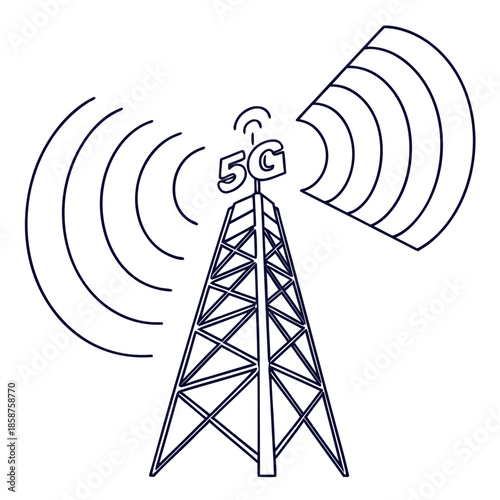 5g network tower broadcasting