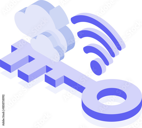 Cloud Access Key With Wi-Fi Signal and Data Storage