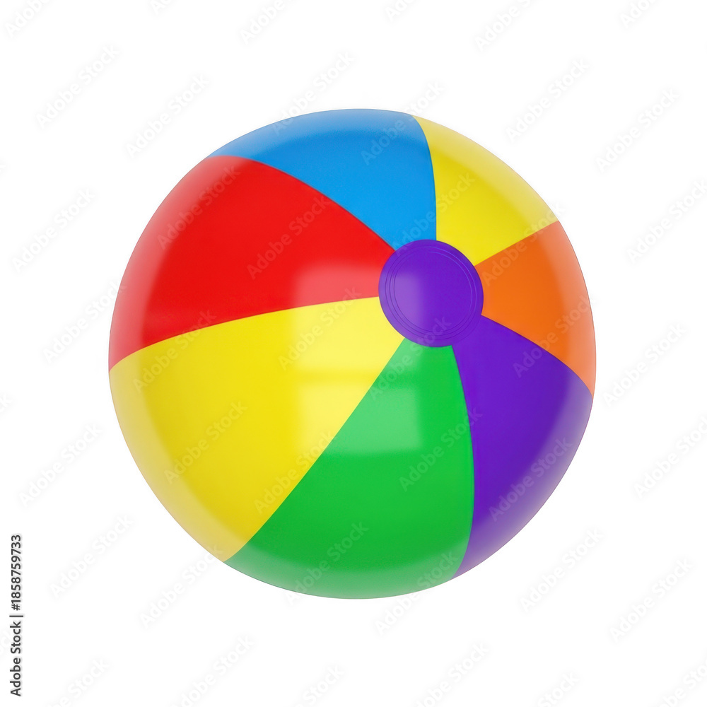 Fototapeta premium Colorful beach ball isolated on transparent background