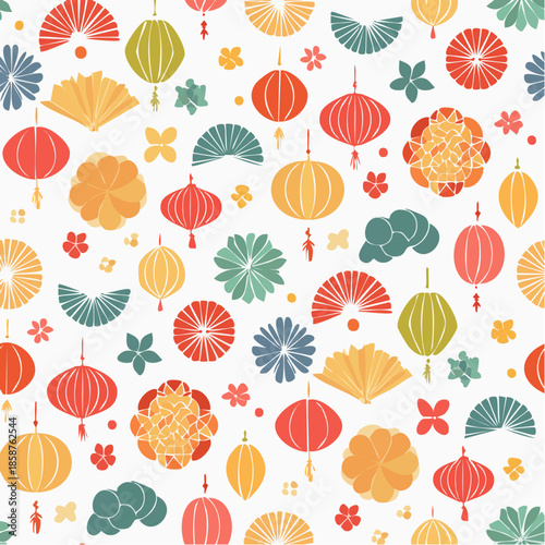 Seamless pattern for Lunar New Year 2026, vector