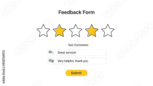 User Submitting Feedback Form with Four Stars on a Simple Interface