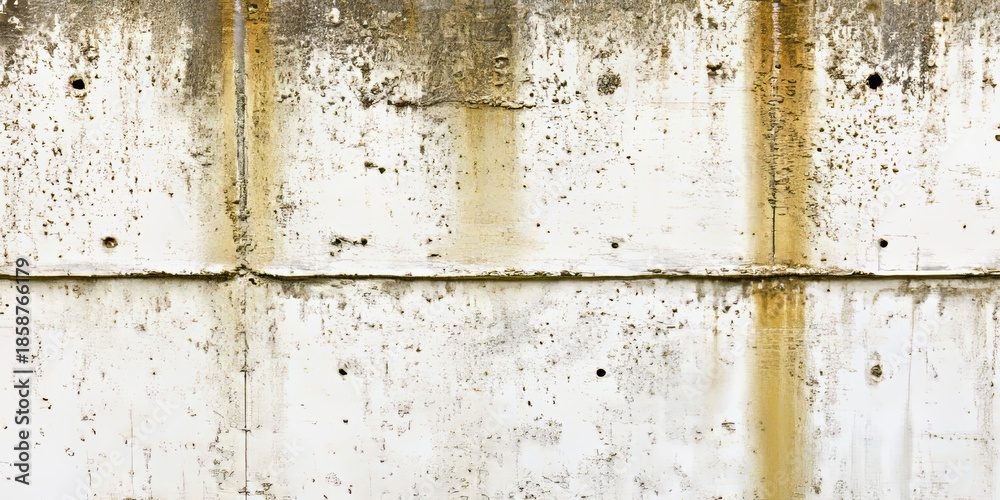 Obraz premium Weathered Gray Concrete Wall Texture with Moss and Grime, Ideal for Backgrounds and Designs