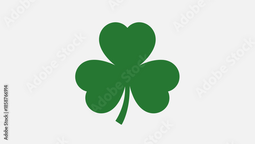 Simple green four-leaf clover illustration on white background.