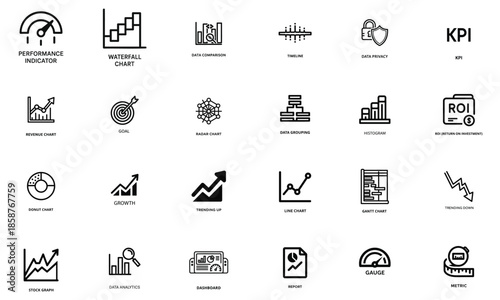 Charts & Analytics Line Icons