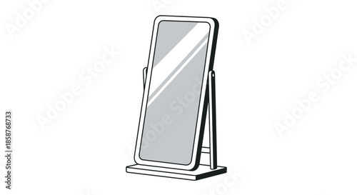 A simple sketch illustration of a freestanding full length mirror